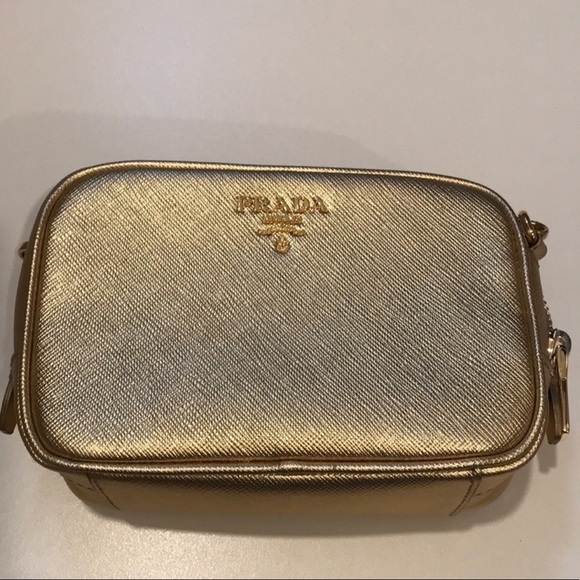 gold camera bag